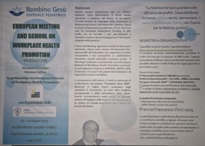 Summer school on workplace health promotion (16-20 giugno 2025 Roma)